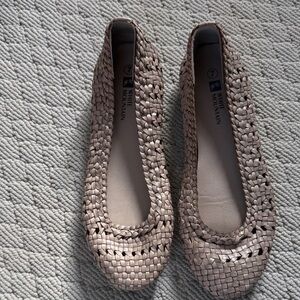 White Mountain Beige Woven Loafers